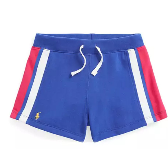 Polo Ralph Lauren Girls Stiped Fleece Shorts Size Medium (8-10) Blu/Pink NWT - Picture 1 of 6